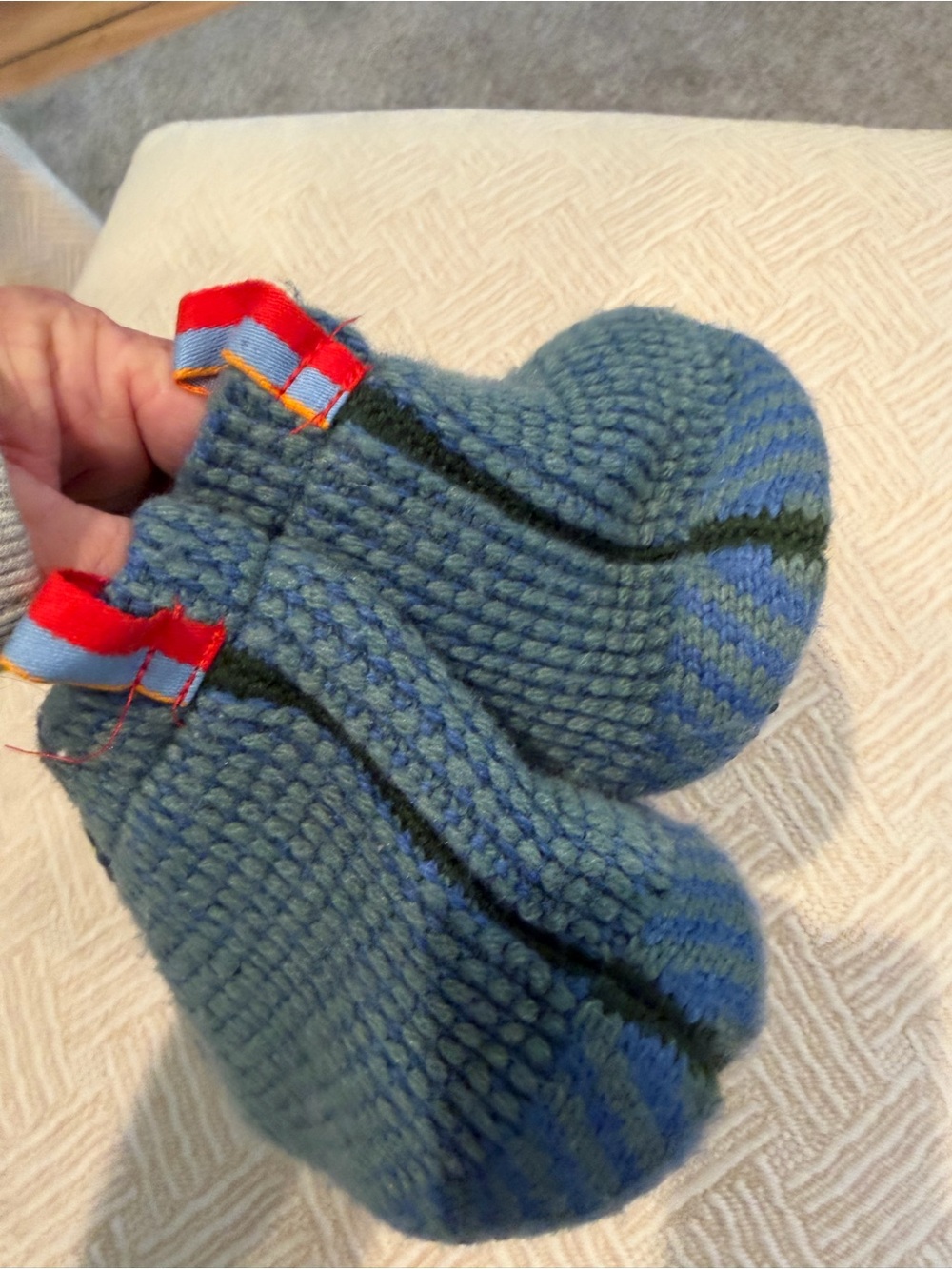 NWOT BOMBAS The gripper Slipper Cozy Indoor Slipper. Green Blue Colorway. SZ XL - Picture 2 of 6